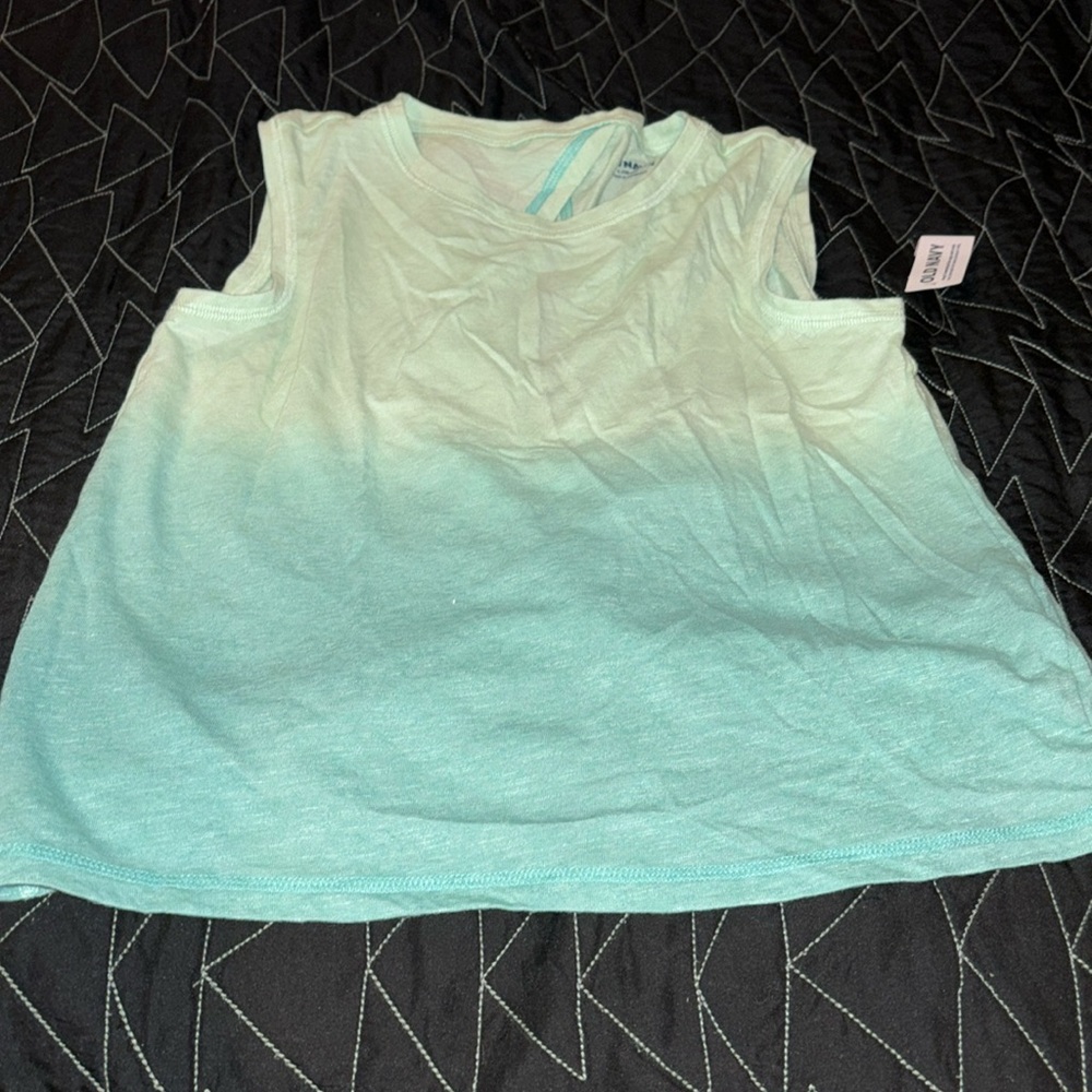 New NWT Old Navy girls 10/12 tank shirt ombré light blue open back with a twist